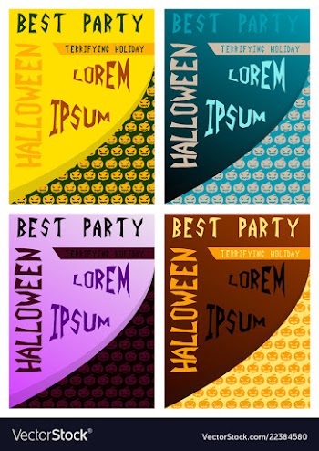 Set of halloween party invitation scary poster vector image