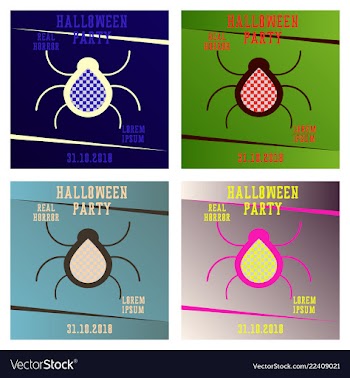 Set of halloween party invitation scary poster vector image