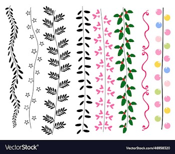 set of hand draw party garlands