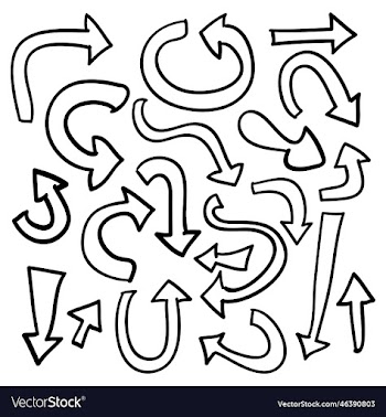 set of hand drawn arrows sketch arrow