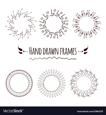 Set of hand drawn badges borders and frames vector image