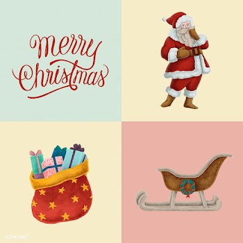 Set of hand drawn Christmas illustrations | Free stock vector - 488712