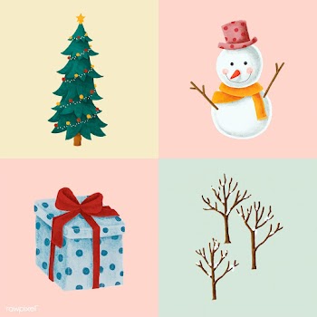 Set of hand drawn Christmas illustrations | Free stock vector - 488723