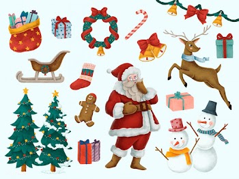 Set of hand drawn Christmas illustrations | Free stock vector - 488724