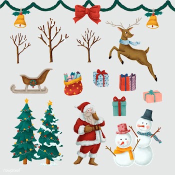 Set of hand drawn Christmas illustrations | Free stock vector - 488725