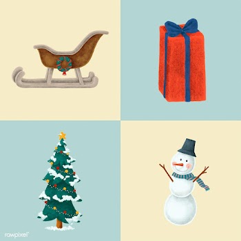 Set of hand drawn Christmas illustrations | Free stock vector - 488733