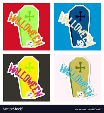 Set of hand drawn halloween icon with a textured vector image