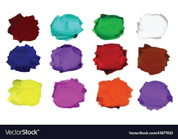 set of hand-drawn heavy paint strokes