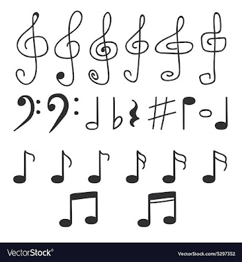  					Set of hand drawn music notes vector&nbsp;image														