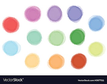 set of hand-drawn watercolor strokes