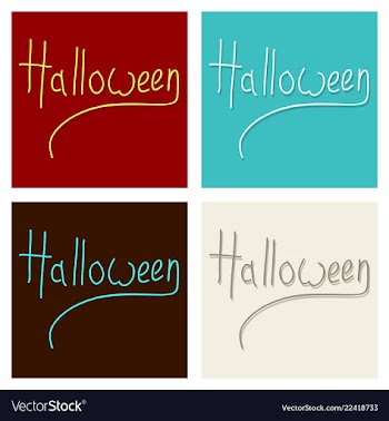 Set of happy halloween lettering holiday vector image