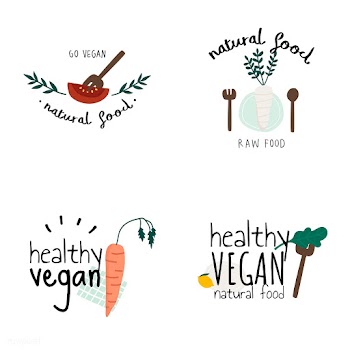 Set of healthy vegan logo vectors | Free stock vector - 537962