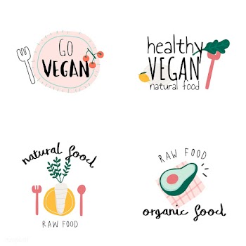 Set of healthy vegan logo vectors | Free stock vector - 537963