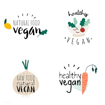 Set of healthy vegan logo vectors | Free stock vector - 537970