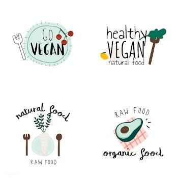 Set of healthy vegan logo vectors | Free stock vector - 537972