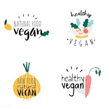 Set of healthy vegan logo vectors | Free stock vector - 537974