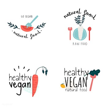 Set of healthy vegan logo vectors | Free stock vector - 537996