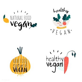 Set of healthy vegan logo vectors | Free stock vector - 538006