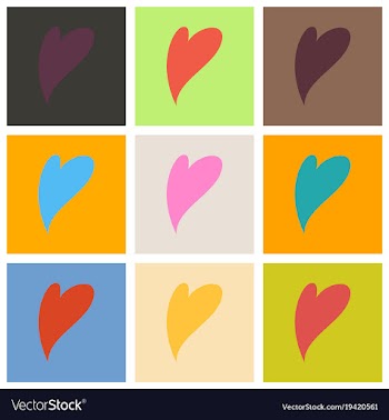 Set of heart icon flat love symbol valentines vector image