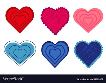 set of hearts with different design