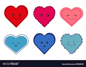 set of hearts with different emotions