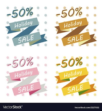 Set of holiday sale calligraphy calligraphic vector image