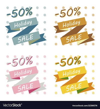 Set of holiday sale calligraphy calligraphic vector image
