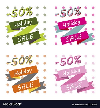 Set of holiday sale calligraphy calligraphic vector image