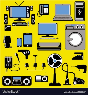  					Set of home appliance in two tone style vector image														