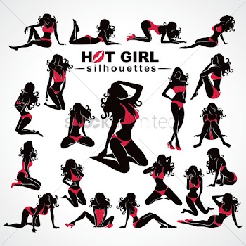 Set of hot woman icons