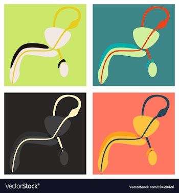 Set of human organ icon in flat style male vector image