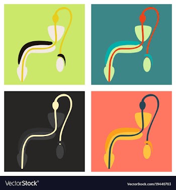 Set of human organ icon in flat style male vector image