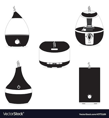 set of humidifier icon diffuser on