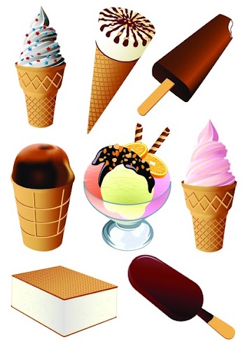 set of ice cream vector