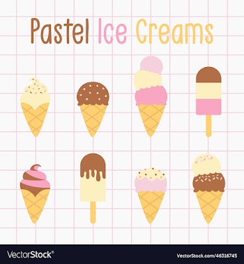 set of ice creams