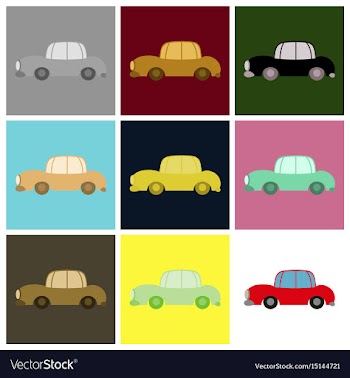 Set of icon in a flat style car vector image