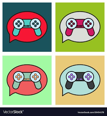 Set of icon of social media e-mail game joystick vector image