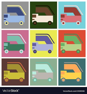 Set of icons in flat design aircraft loader vector image