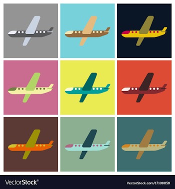 Set of icons in flat design aircraft vector image