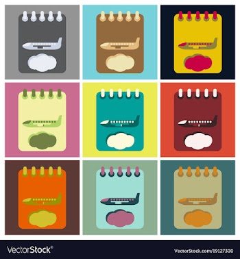 Set of icons in flat design aircraft vector image