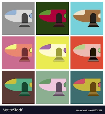 Set of icons in flat design airplane nose vector image