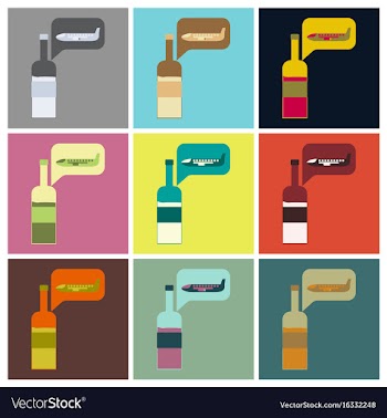 Set of icons in flat design alcohol duty free vector image