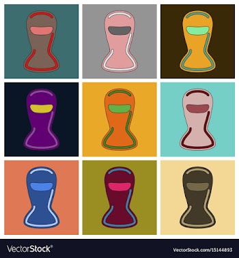 Set of icons in flat design balaclava vector image