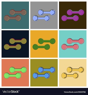 Set of icons in flat design dumbbells vector image