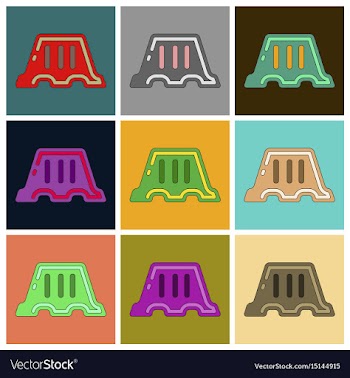 Set of icons in flat design fence vector image