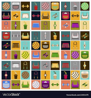 Set of icons in flat design fitness equipment vector image