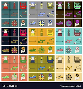 Set of icons in flat design fitness equipment vector image