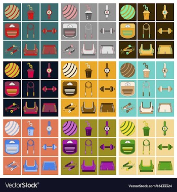 Set of icons in flat design fitness equipment vector image