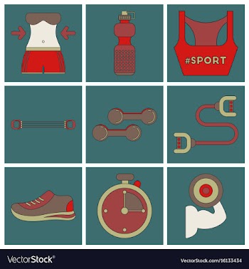 Set of icons in flat design fitness equipment vector image