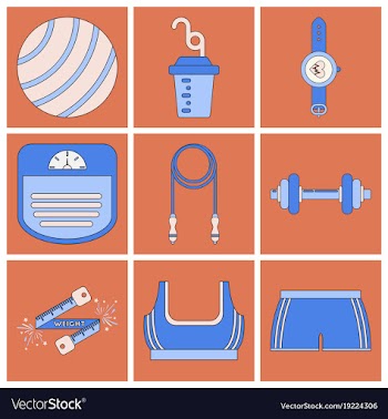Set of icons in flat design fitness equipment vector image